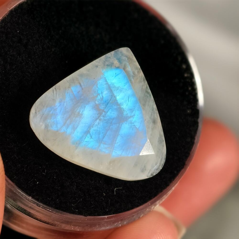 12.15ct Rainbow Moonstone Gemstone, India, Pear Cut